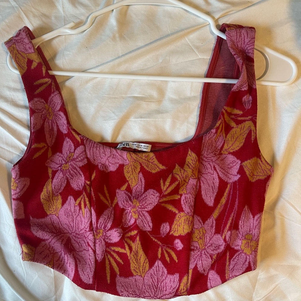 Cropped floral Zara Tank top